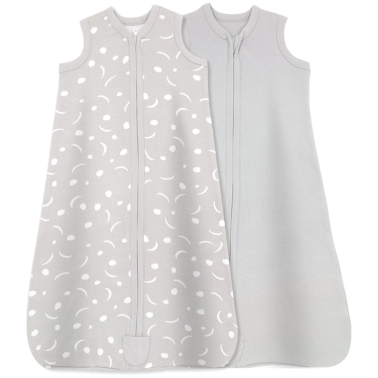 Baby Wearable Blanket, Cotton Sleep Sacks, 2 Pack Unisex Sleeping Bag Sack, 2-Way Zipper, 0.5 Tog Breathable Cotton