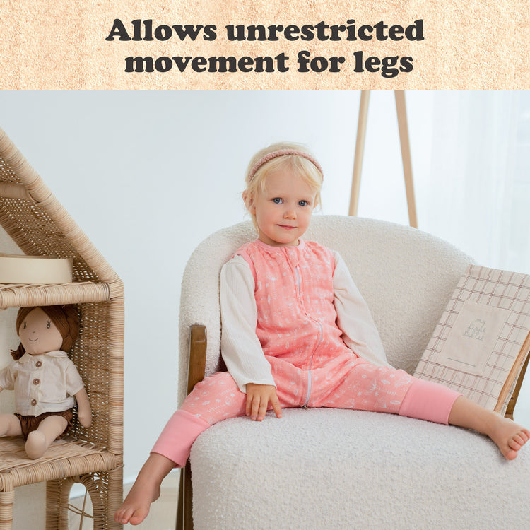 Toddler Sleep Sack for 3T-4T, Baby Wearable Blanket, Toddler Baby Sleep Sack with Feet, Sleeveless Breathable Sleep Sacks for Baby Girls