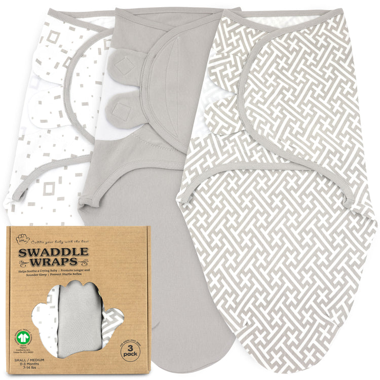 Baby Swaddle,3-Pack Newborn Babies Swaddle Sleep Sack, Infant Sleeping Sack, Easy Adjustable Baby Swaddle Blanket Wrap for Boy Girl