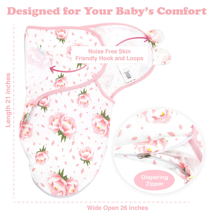Baby Swaddle Sleep Sacks with Zipper, 3 Pack Newborn Swaddle