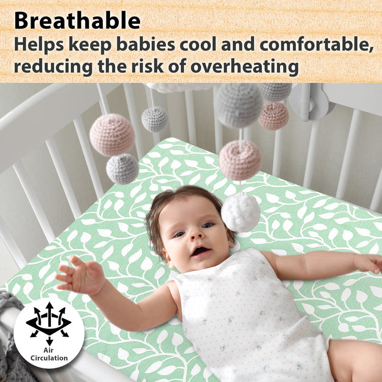 3 Pack Bedside Sleeper Bassinet Fitted Sheets, Organic Cotton, 33x20x4 Inches, Compatible with Pads Size Between 17-21 in Width, 29-33 in Length, and 1.5-4 in Thick