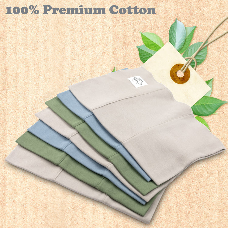 Baby Burp Cloths for Boys and Girls - 7 Pack Large 100% Cotton Double Layered Extra Absorbent Burp Rags, Grey-Green