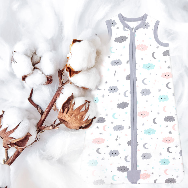 Bublo Baby Baby Wearable Blanket, Cotton Sleep Sacks for 6-12 Months, 2 Pack Girls  Sleeping Bag Sack, 2-Way Zipper, 0.5 Tog Breathable Cotton, Pink