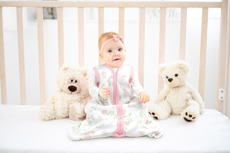 Bublo Baby Wearable Blanket, Cotton Sleep Sacks for 12-18 Months, 2 Pack Girls Sleeping Bag Sack, 2-Way Zipper, 0.5 Tog Breathable Cotton, Pink