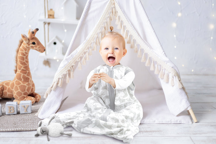 Baby Baby Wearable Blanket, Cotton Sleep Sacks for 6-12 Months, 2 Pack Unisex Sleeping Bag Sack, Medium Size, 2-Way Zipper, 0.5 Tog Breathable Cotton