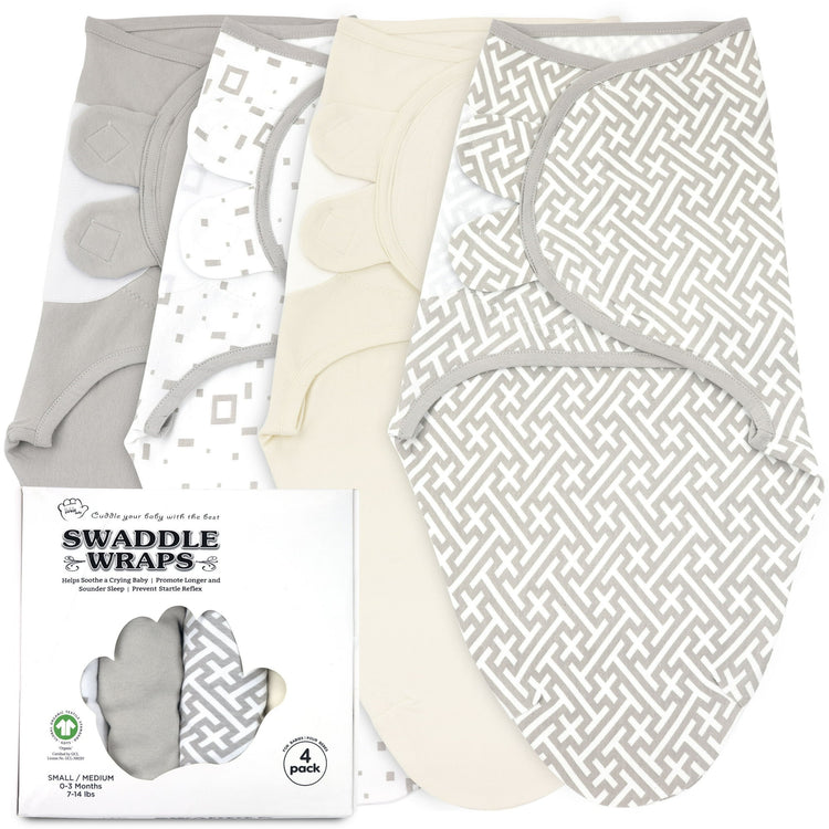 Bublo Baby Swaddle 0-3 Month, 3-Pack Newborn Babies Swaddle Sleep Sack, Swaddles 0-3 Months, Infant Sleeping Sack, Easy Adjustable Baby Swaddle Blanket Wrap for Boy Girl, Geometric