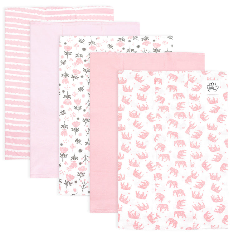 Baby Burp Cloths - 5 Pack Large 100% Cotton - Washcloths Double Layered Absorbent Burping Cloth Extra Absorbent Baby Burp Cloth Extra Soft for Boys and Girls