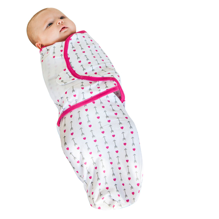 Bublo Baby Swaddle Blanket Boy Girl, 3 Pack Small-Medium Size Newborn Swaddles 0-3 Month, Infant Adjustable Swaddling Sleep Sack, Pink/Fushia