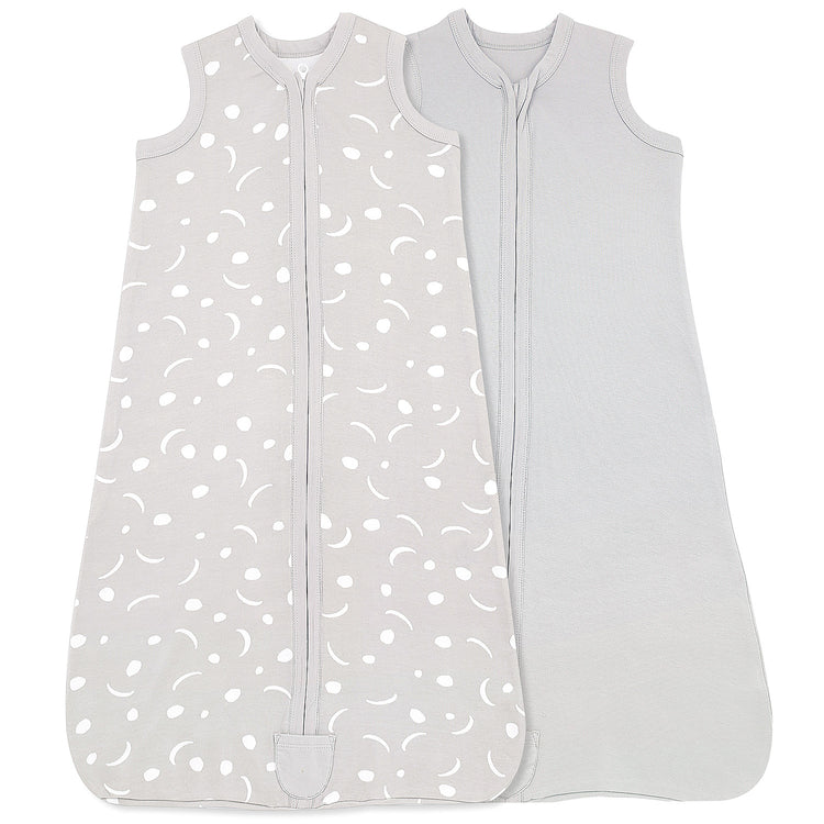 Bublo Baby Wearable Blanket, Cotton Sleep Sacks for 12-18 Months, 2 Pack Unisex Sleeping Bag Sack, 2-Way Zipper, 0.5 Tog Breathable Cotton