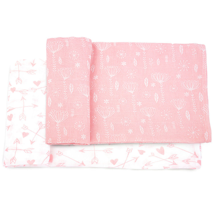 Bublo Baby Muslin Swaddle Blanket, Soft Silky Breathable Receiving Blanket for Boy & Girl, 47x47 Inches, 100% Cotton, Pink