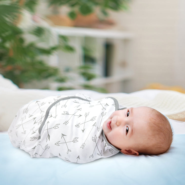 Bublo Baby Swaddle Blanket Boy Girl, 3 Pack Small-Medium Size Newborn Swaddles 0-3 Month, Infant Adjustable Swaddling Sleep Sack, Grey