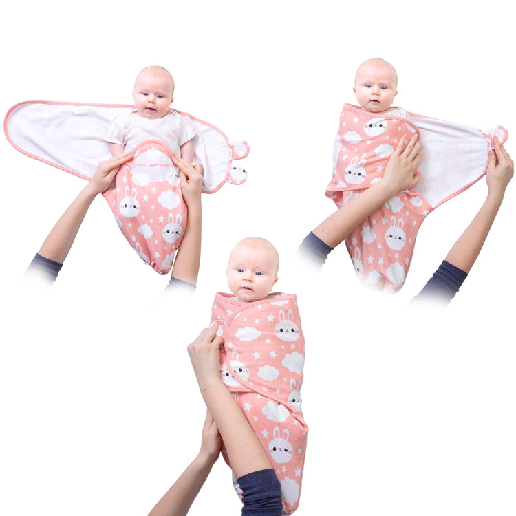 Bublo Baby Swaddle Blanket Boy Girl, 3 Pack Large Size Newborn Swaddles 3-6 Month, Infant Adjustable Swaddling Sleep Sack, Coral