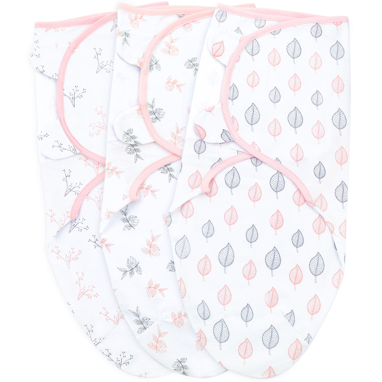 Bublo Baby Swaddle Blanket Boy Girl, 3 Pack Small-Medium Size Newborn Swaddles 0-3 Month, Infant Adjustable Swaddling Sleep Sack, Soft Pink