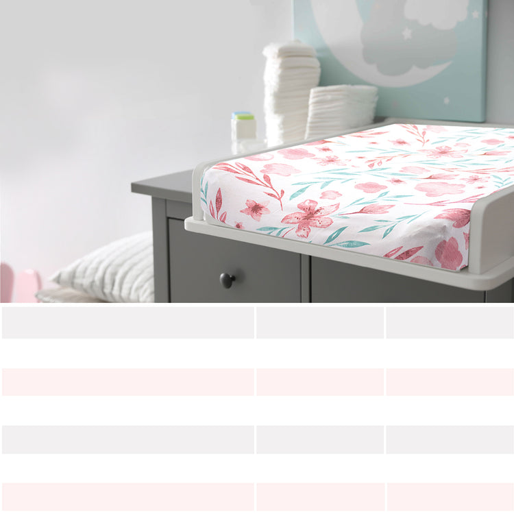 Bublo Baby Changing Pad Cover Sheets Set, 2 Pack, Universal Fitted Changing Table Covers for Boys and Girls, Comfortable Cozy Cradle Sheets, Breathable Soft Jersey Cotton, Fitted 32x15x5 Inches Pads, Floral