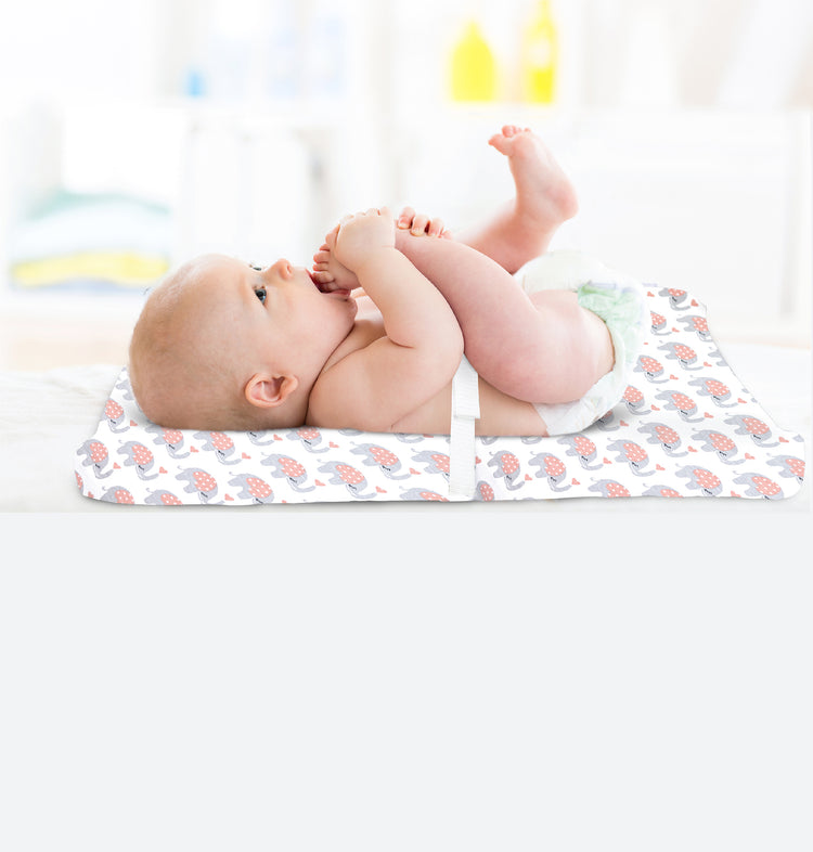 Bublo Baby Changing Pad Cover Sheets Set, 2 Pack, Universal Fitted Changing Table Covers for Boys and Girls, Comfortable Cozy Cradle Sheets, Breathable Soft Jersey Cotton, Fitted 32x15x5 Inches Pads, Coral