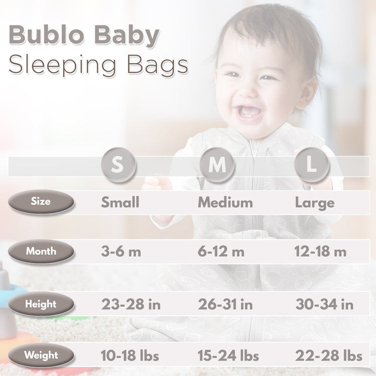 Bublo Baby Wearable Blanket, Cotton Sleep Sacks for 12-18 Months, 2 Pack Unisex Sleeping Bag Sack, 2-Way Zipper, 0.5 Tog Breathable Cotton