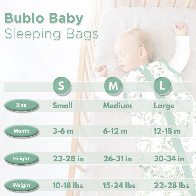 Bublo Baby Baby Wearable Blanket, Cotton Sleep Sacks for 6-12 Months, 2 Pack Unisex Sleeping Bag Sack, Medium Size, 2-Way Zipper, 0.5 Tog Breathable Cotton